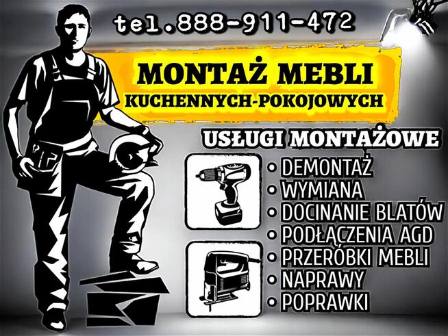 Skręcanie, montaż mebli kuchennych…→⦿USŁUGI⫘MONTAŻOWE⦿