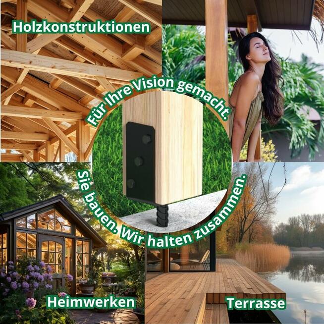 Podstawa słupa z prętem kotwa 120x120mm do wmurowania Ocynk