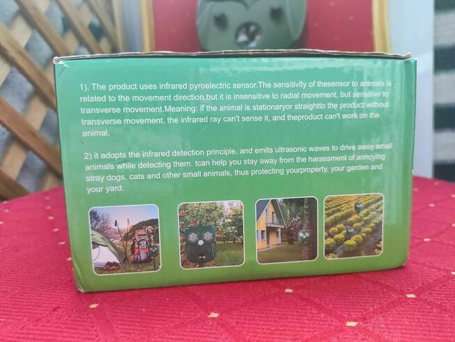 Odstraszacz Solarny ultradźwiękowy zwierząt na ptaki krety