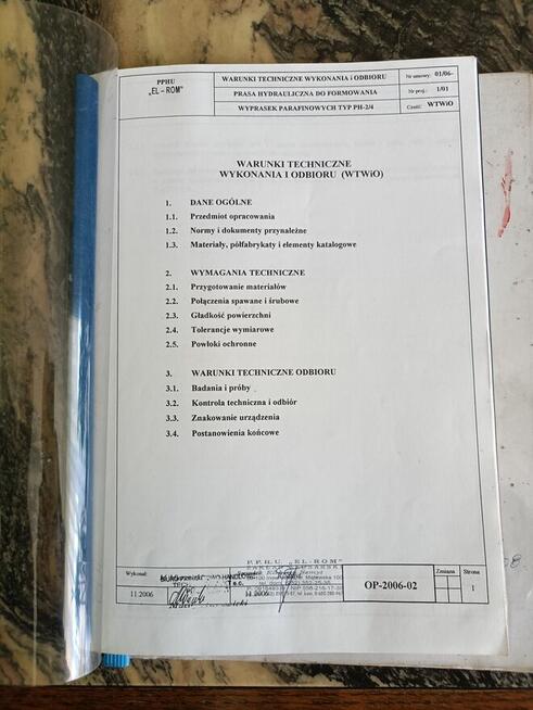 Maszyna do zniczy, prasa hydrauliczna PH- 2/4.