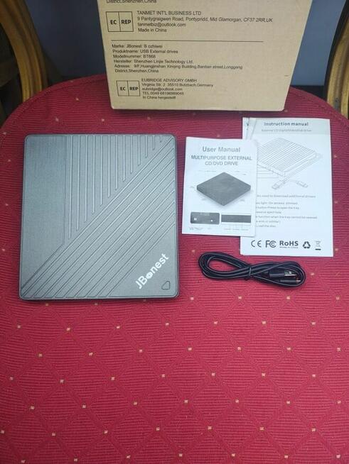 JBonest Zewnętrzny napęd CD DVD USB 3.0 typu C