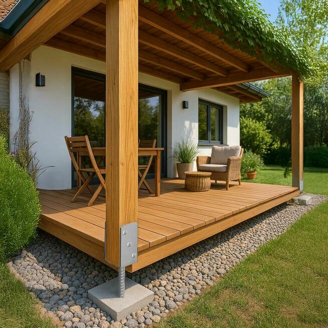 Podstawa słupa z prętem kotwa 120x120mm do wmurowania Ocynk