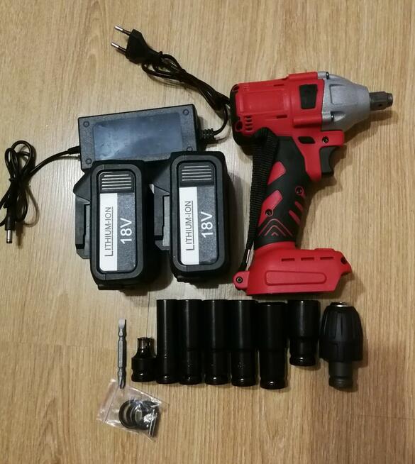 Klucz udarowy, wkrętarka, wiertarka + 2 baterie i walizka.