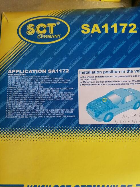 Filter kabinowy do w211