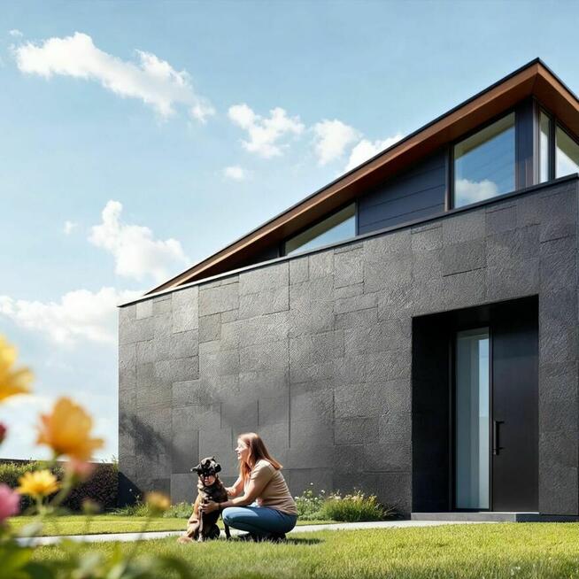 Płytki Łupek Black Slate naturalny 60x40x0,9-1,2 cm