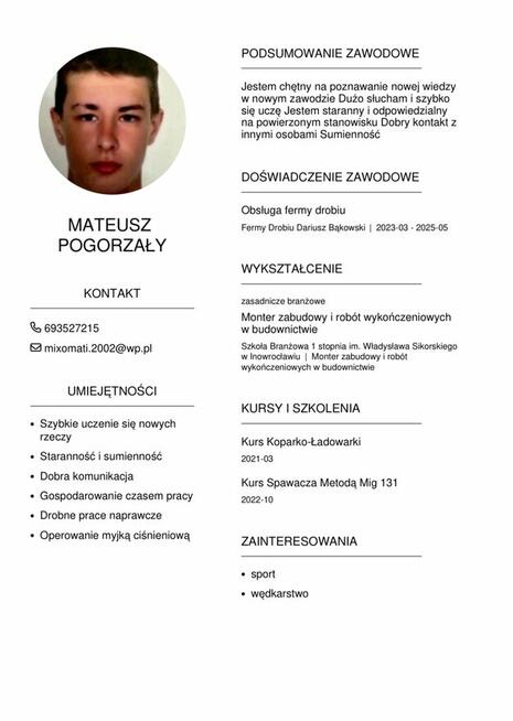 Podejmę się pracy w możliwie każdym zawodzie