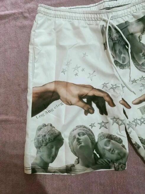 Szorty poliestrowe Dont give up Białe Roz.L