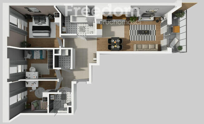 DUŻE | M5 | PRZESTRONNE | BALKON + BALKON