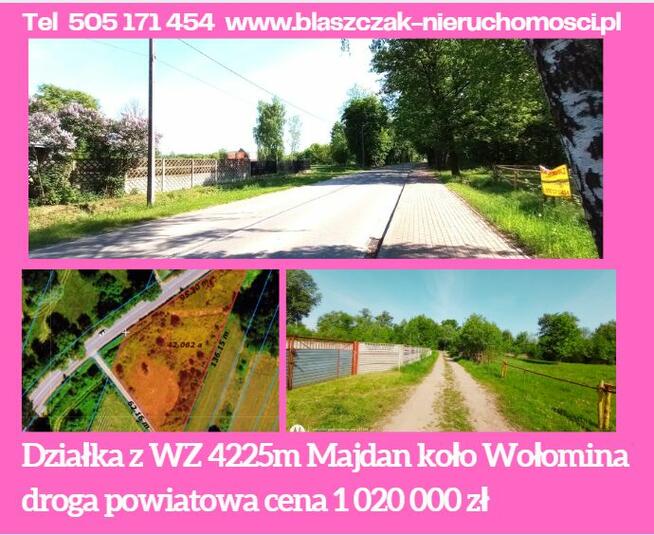 Działka budowlana 3800m asfalt media Poświętne Międzyleś