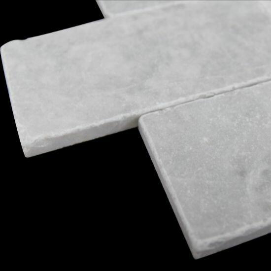 Cegiełka marmur Royal White bębnowany 15x7,5x1 cm