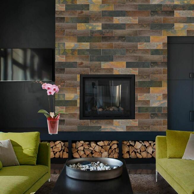 Płytki Łupek Multicolor naturalny 10x30x0,8-1,3 cm