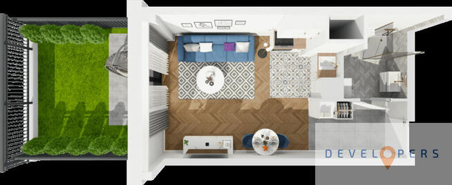 Kameralna kawalerka z ogródkiem I wysoki parter