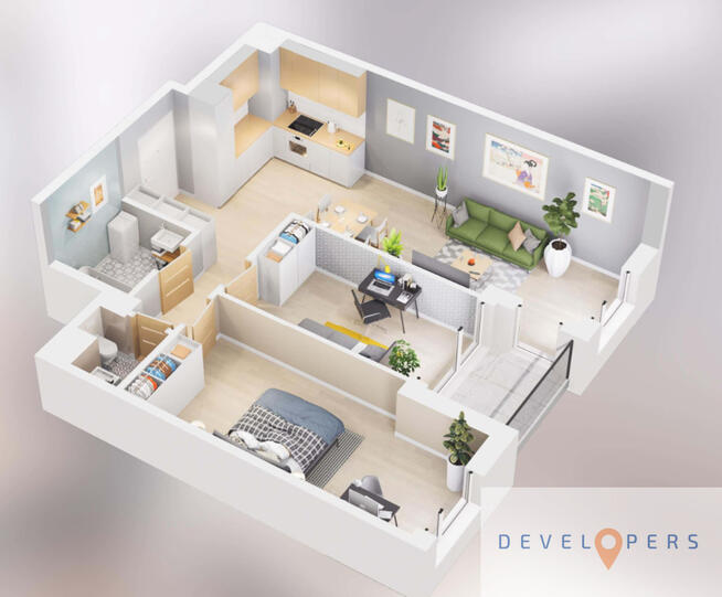 Nowe gotowe mieszkanie 3 pokoje I Hala garażowa