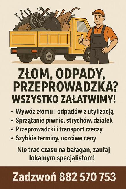 Przeprowadzki, opróżnianie mieszkań, transport rzeczy, wywóz