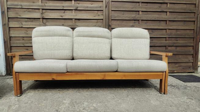 Komplet kanapa + fotel drewno sosnowe lata 80 WYPRZEDAŻ!