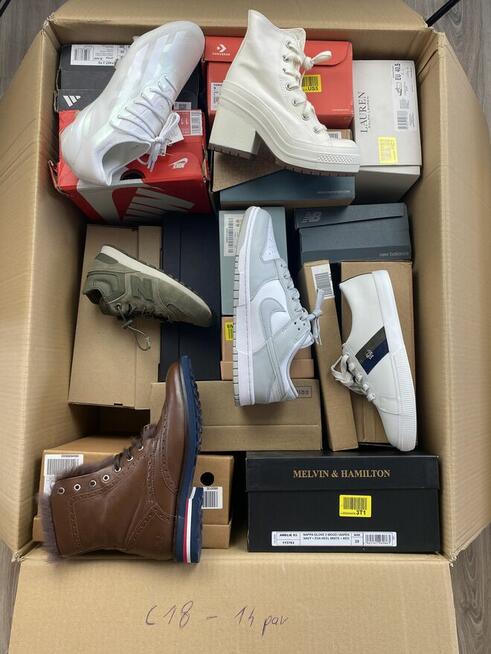 Pakiety markowego obuwia ABC ze zwrotów konsumenckich