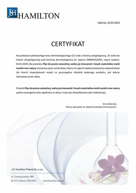 Płyn o prania wełny merino z lanoliną i nanosrebrem 1500 ml