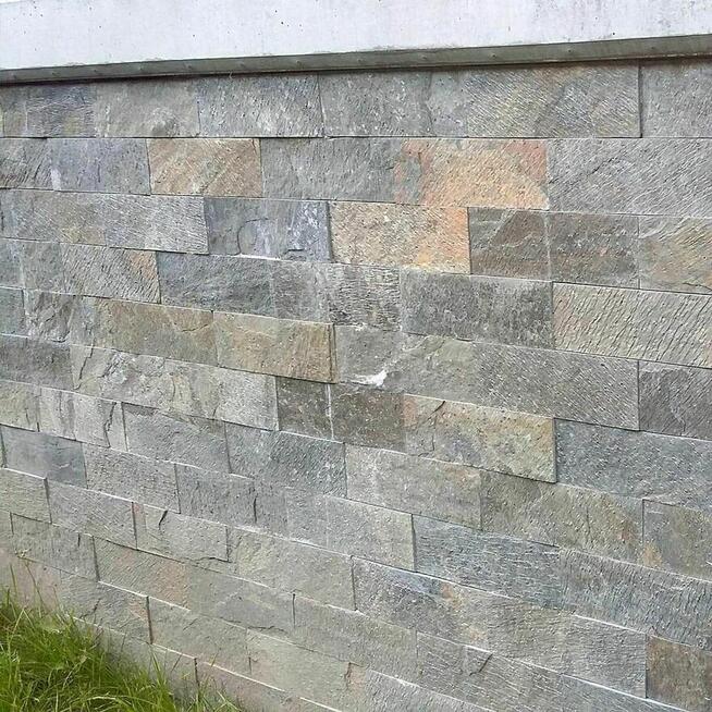 Płytki Łupek Deoli Green naturalny 10x30x0,8-1,3 cm