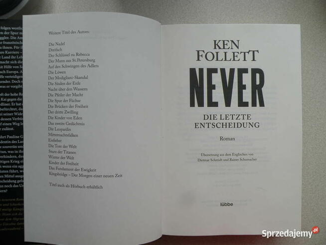 KEN FOLLETT NEVER - wyd. Lubbe - Germany