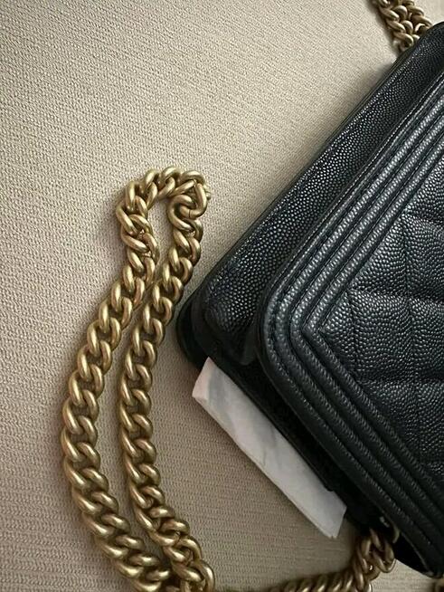 Chanel BOY WOC Czarny Kawior GHW