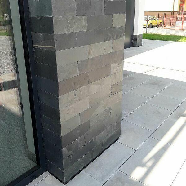 Płytki Łupek Black Slate naturalny 10x30x0,8-1,3 cm