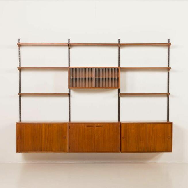 Nowoczesna ścienna jednostka z teaku z lat 60.
