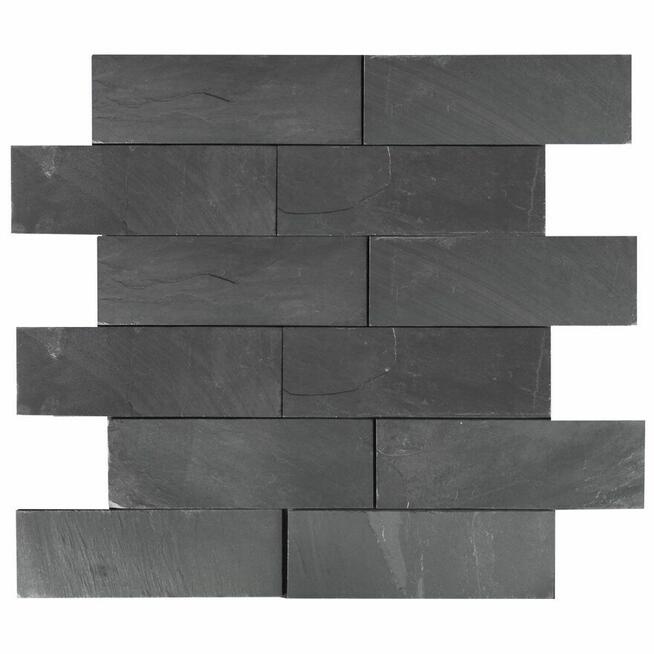 Płytki Łupek Black Slate naturalny 10x30x0,8-1,3 cm