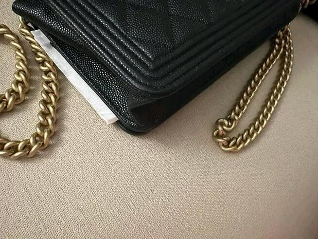 Chanel BOY WOC Czarny Kawior GHW