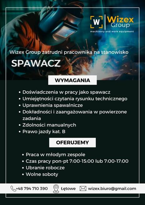 Zatrudnimy spawacz MIG