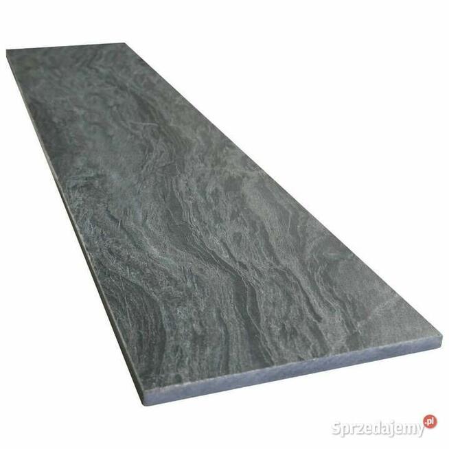 Stopień kwarcyt Silver Grey leather 150x33x3 cm