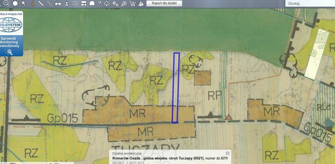 Działka budowlana Tuczapy, gmina Komarów- Osada.