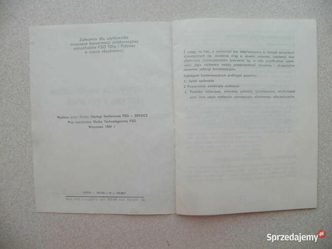 Konserwacja samochodów FSO 125p i POLONEZ W-wa-Żerań 1988r.