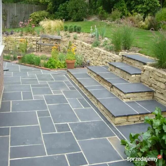 Płytki wapień Black Limestone bębnowane 60x60x2,2 cm