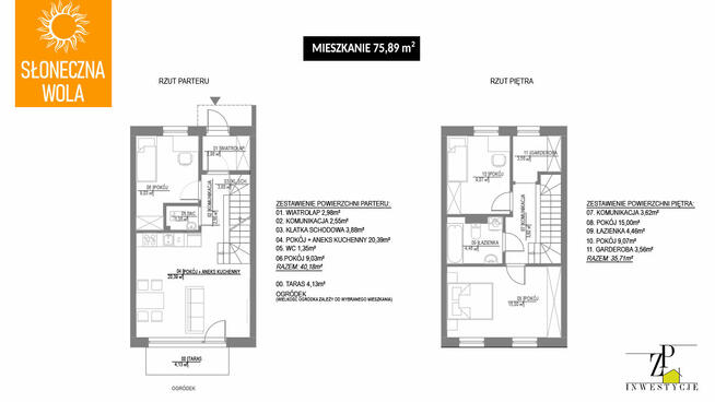 Mieszkanie 76 m2 z tarasem, ogródkiem, parking