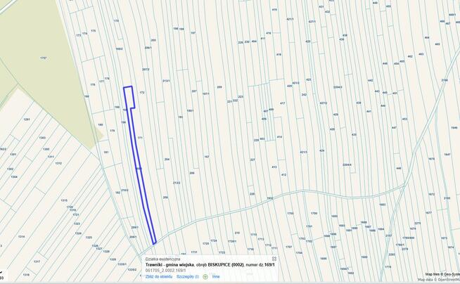 Sprzedam działke rolną w Biskupicah gm.Trawniki
