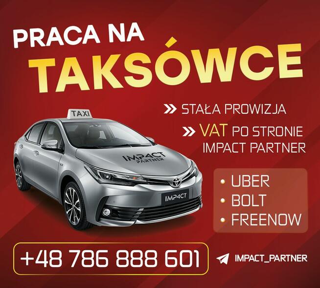 Najtańszy partner TAXI | 0% od obrotu | Stałe rozliczenie