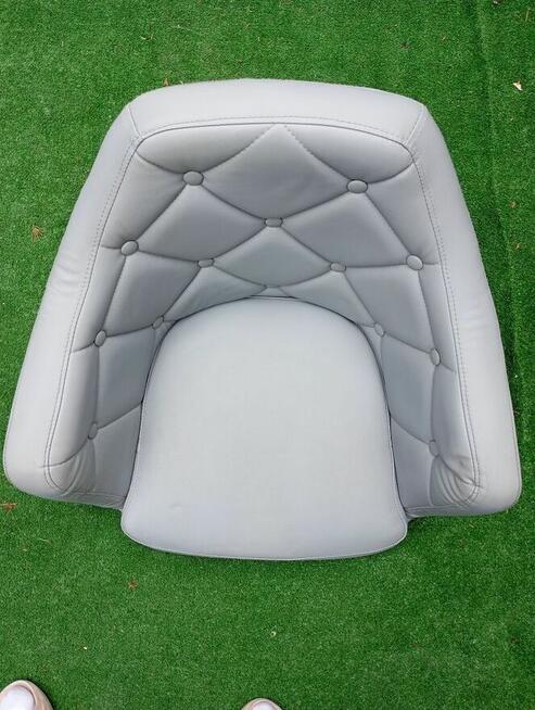 Siedzisko do fotel obrotowy, kosmetyczny Glamour szary skóra