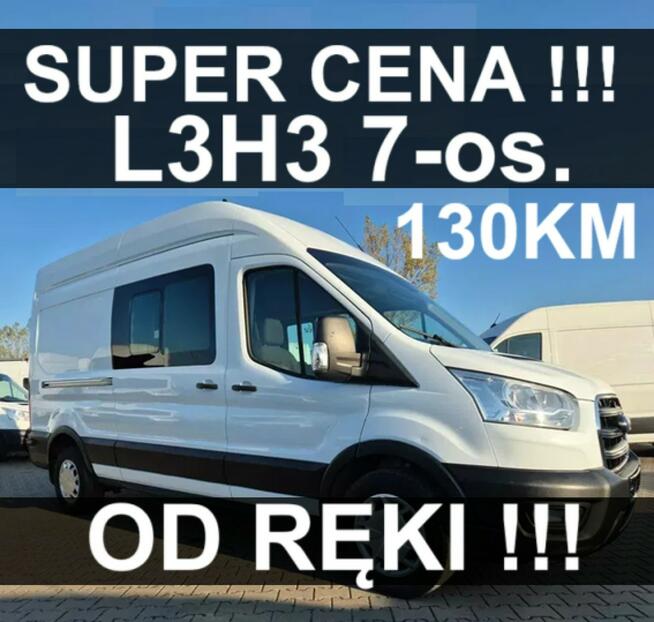 Ford Transit L3H3 7-os. Brygadowy 130KM  Super Niska Cena  ! 1633 zł Od ręki !