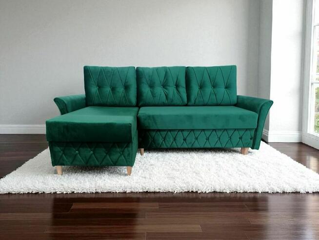 Narożnik NOWY Piękny Rogówka funkcja spania dwa pojemniki