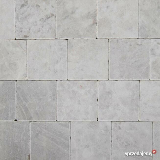 Kostki marmur Royal White bębnowany 10x10x1 cm