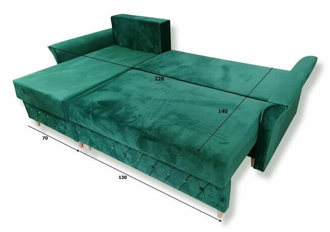 Narożnik NOWY Piękny Rogówka funkcja spania dwa pojemniki