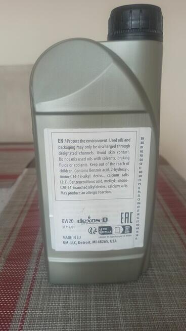 Olej GM 0W-20 1 L, sprzedam