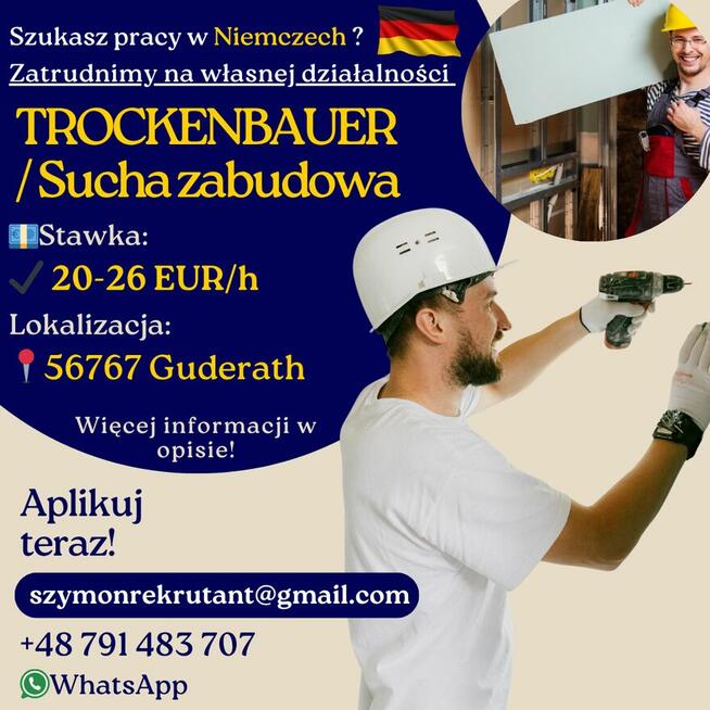 Monter płyt GK /NIEMCY/26€/h