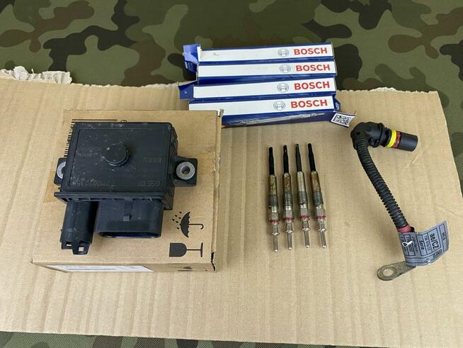 Świece żarowe BMW e60/e61 M47, sterownik, kabel (uszkodzone)