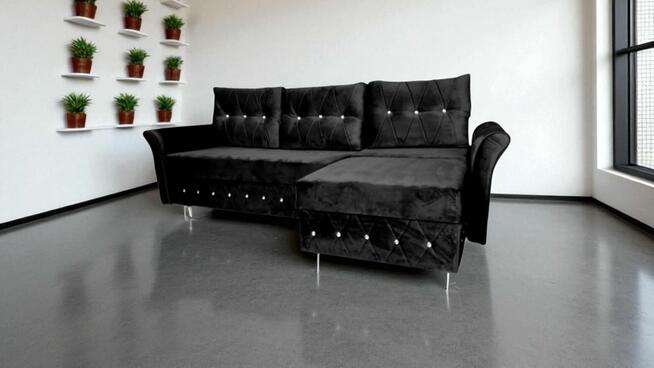 2w1 Narożnik w Sofie Glamour-pojemnik funkcja spania