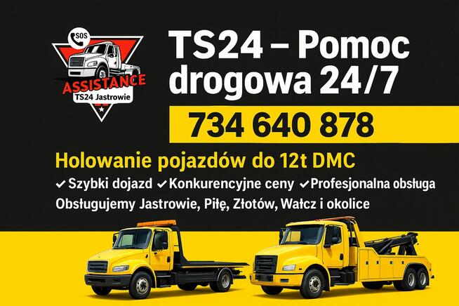 Pomoc drogowa Holowanie 24h Jastrowie Okonek Złotów