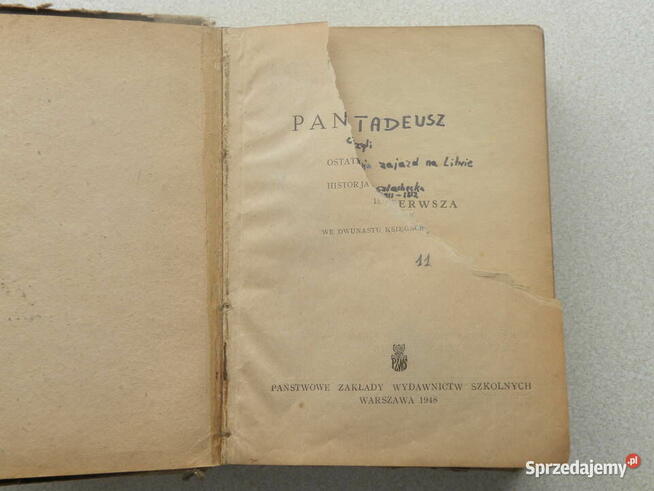 PAN TADEUSZ Adam Mickiewicz - 1948r. .