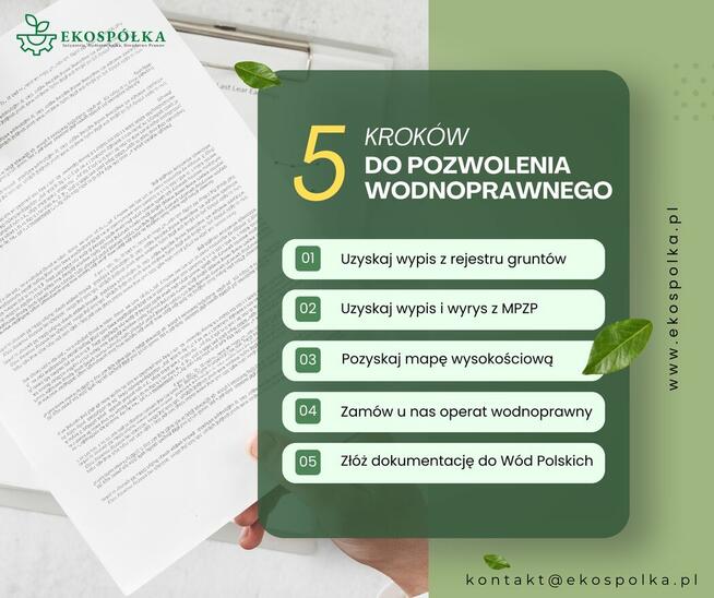 Operat Wodnoprawny / Pozwolenie Wodnoprawne