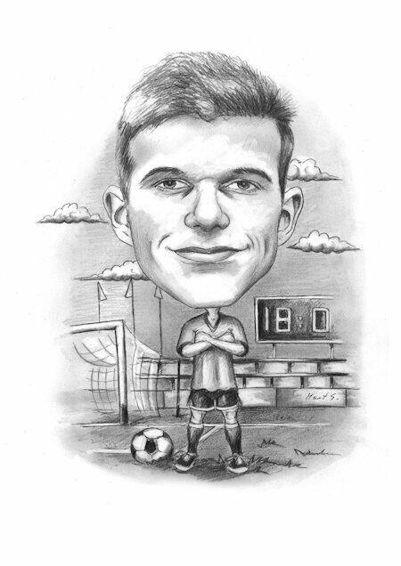 Super prezent - Karykatura ze zdjęcia o tematyce sportowej