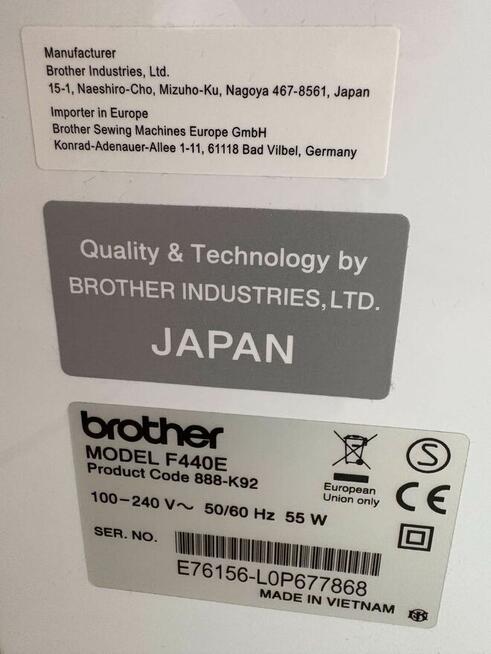 Syndyk sprzeda prawo własności hafciarki Brother Innovis